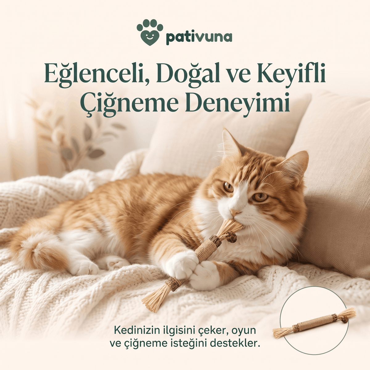 Pativuna Doğal Matatabi Çiğneme Çubuğu