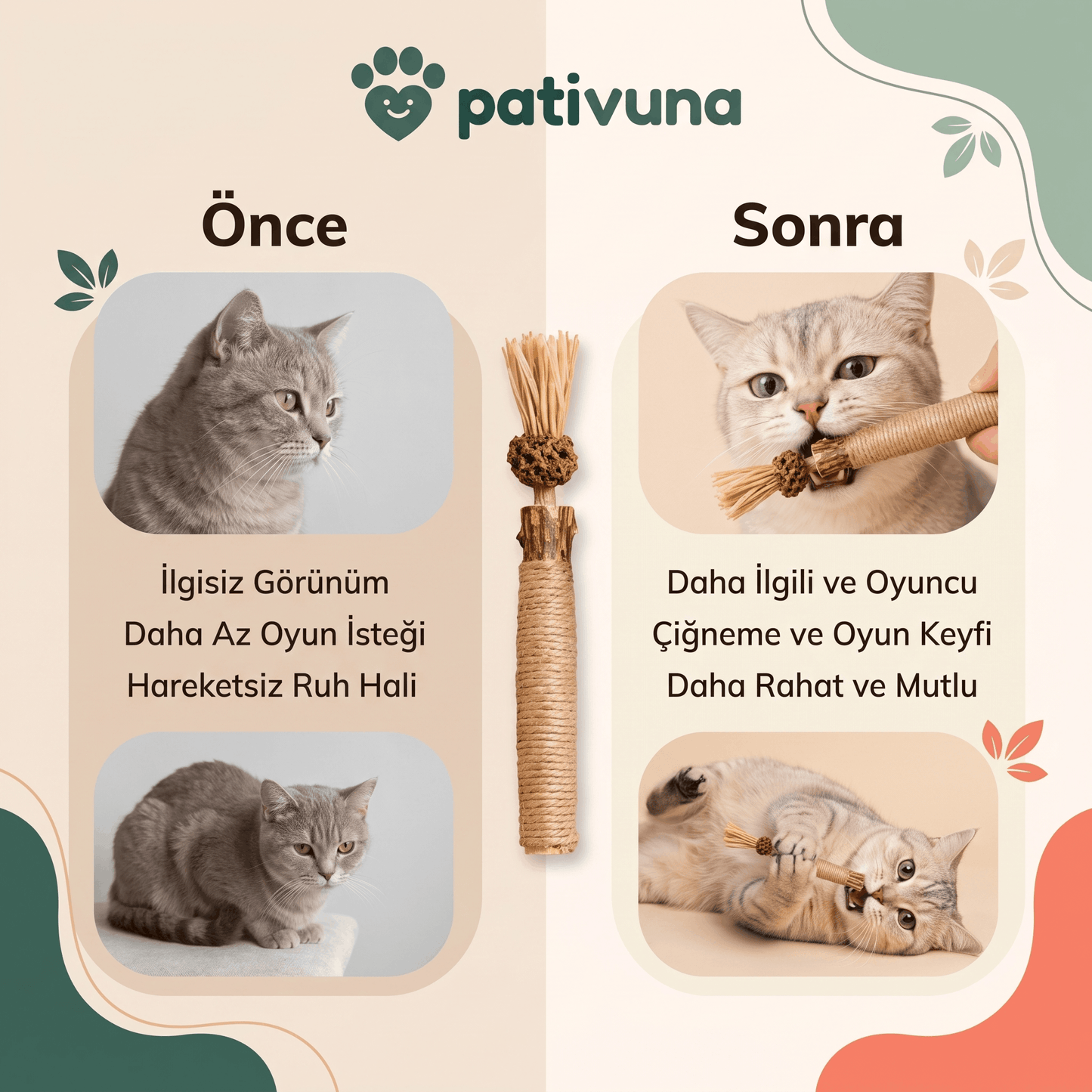 Pativuna Doğal Matatabi Çiğneme Çubuğu