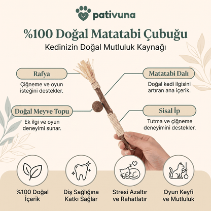 Pativuna Doğal Matatabi Çiğneme Çubuğu