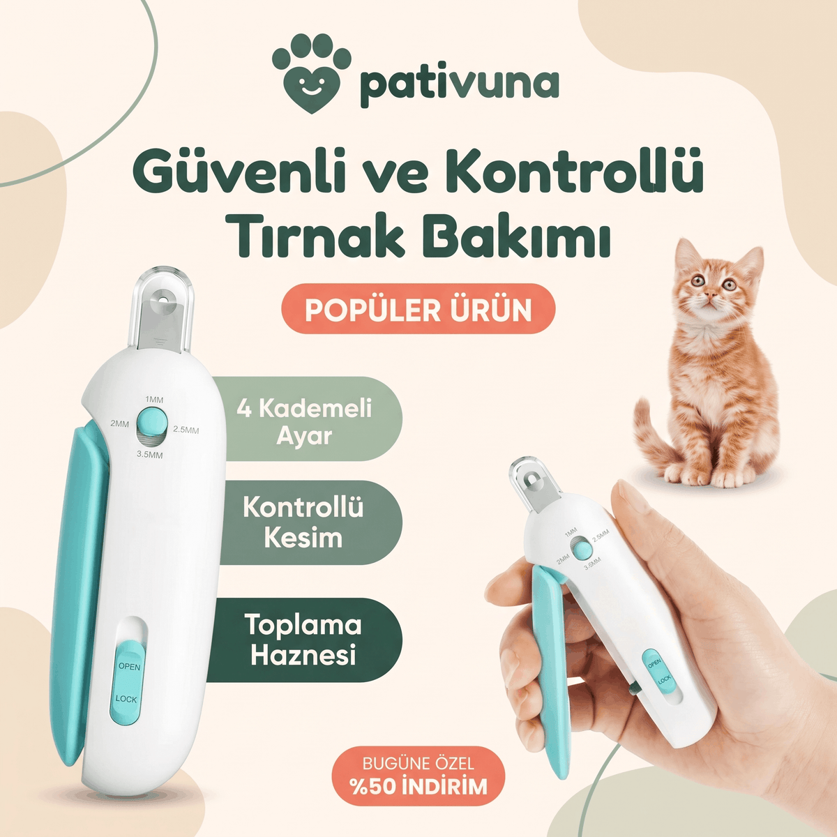 Ayarlanabilir Kedi Tırnak Makası